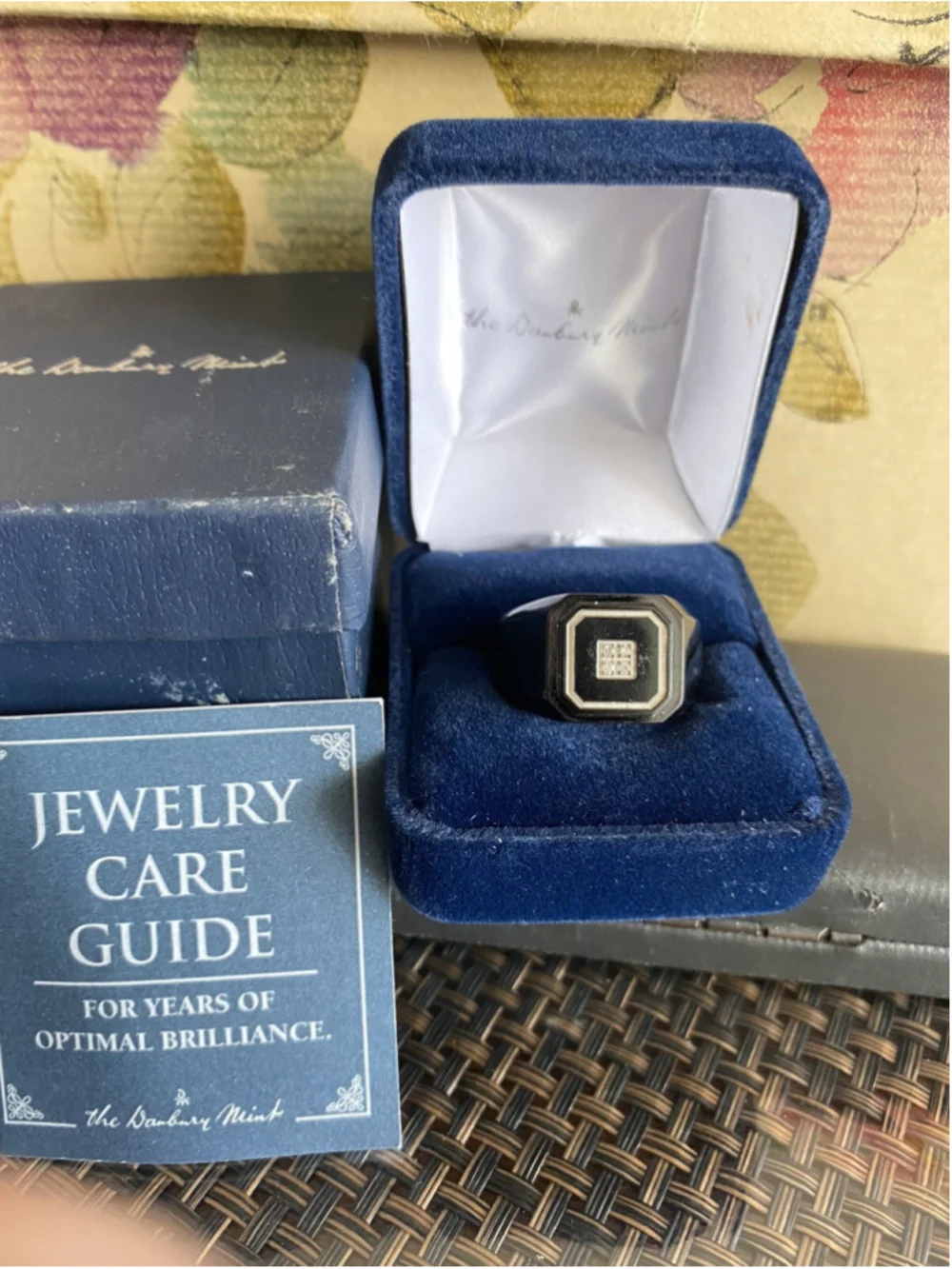 The Danbury Mint Black Ice Diamond Stainless Steel Personalized Men's Ring
